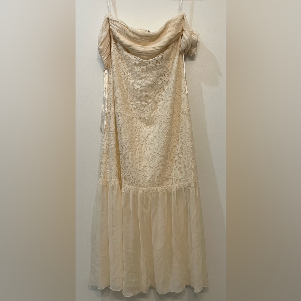 Rachel Zoe Cream Formal Dress Floor Length SZ 8